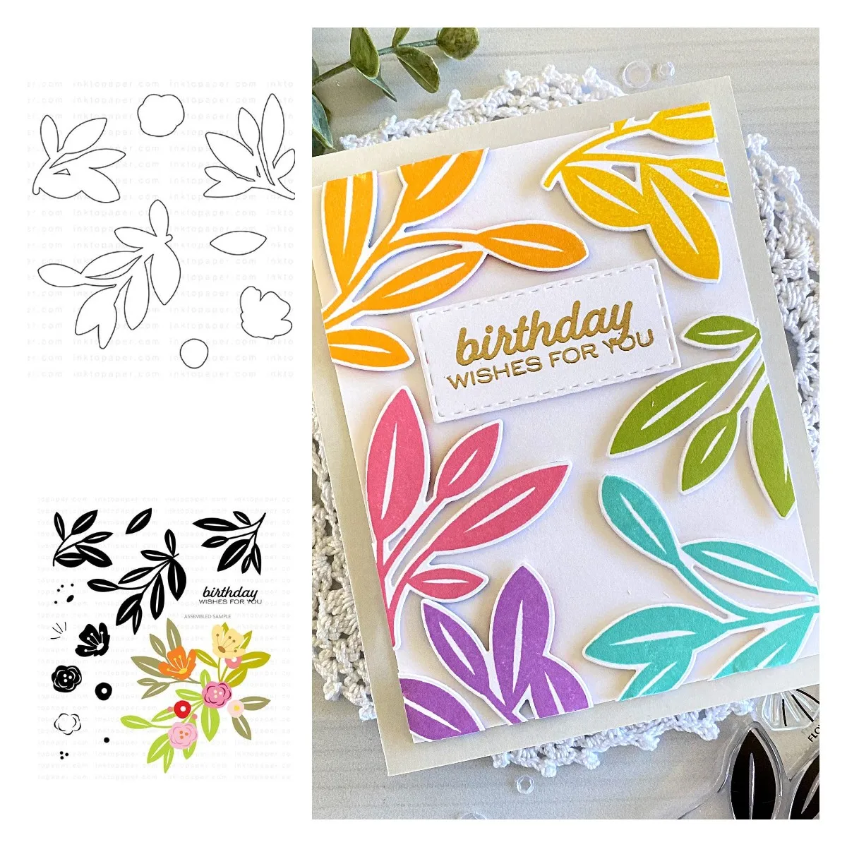 

Prosperous Perennials Metal Cutting Dies Stamps Scrapbook Diary Secoration Embossing Stencil Template Diy GreetingCard Handmade