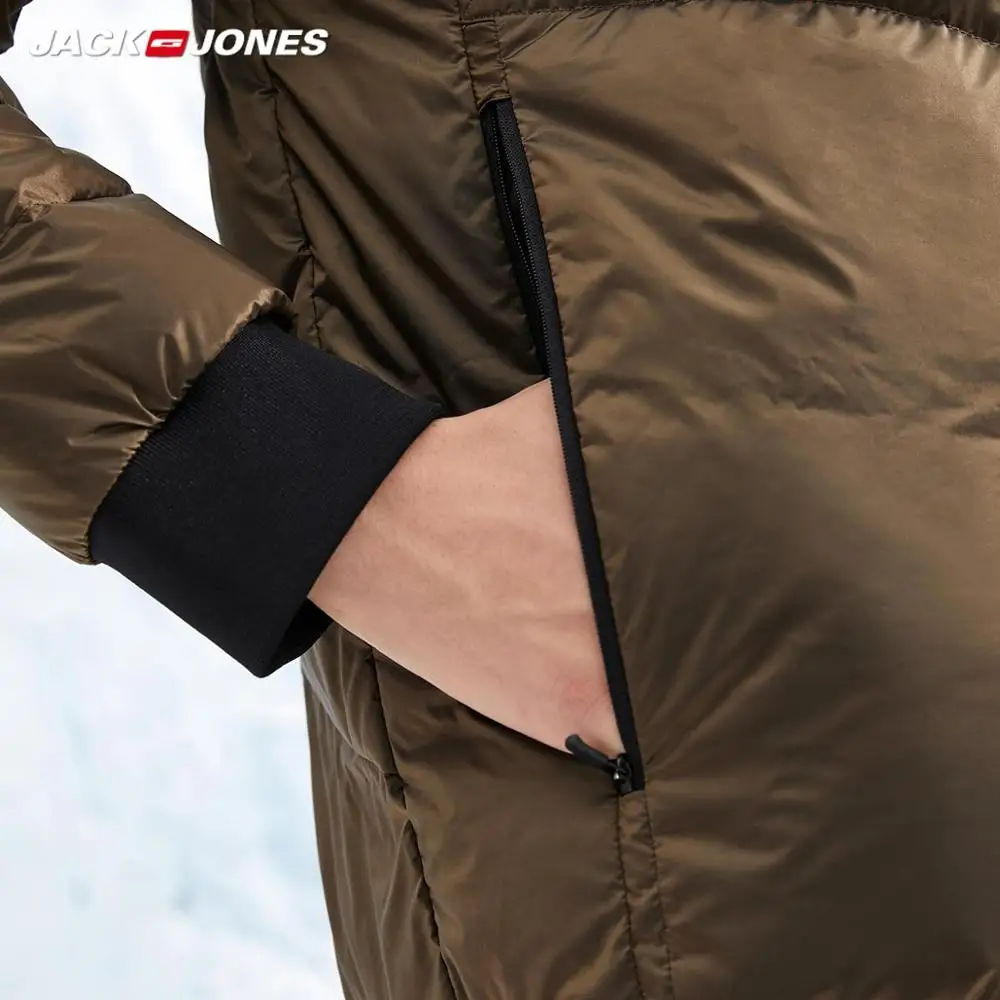 JackJones мужской зимний Базовый Стиль Бейсбольный воротник термокуртка C |