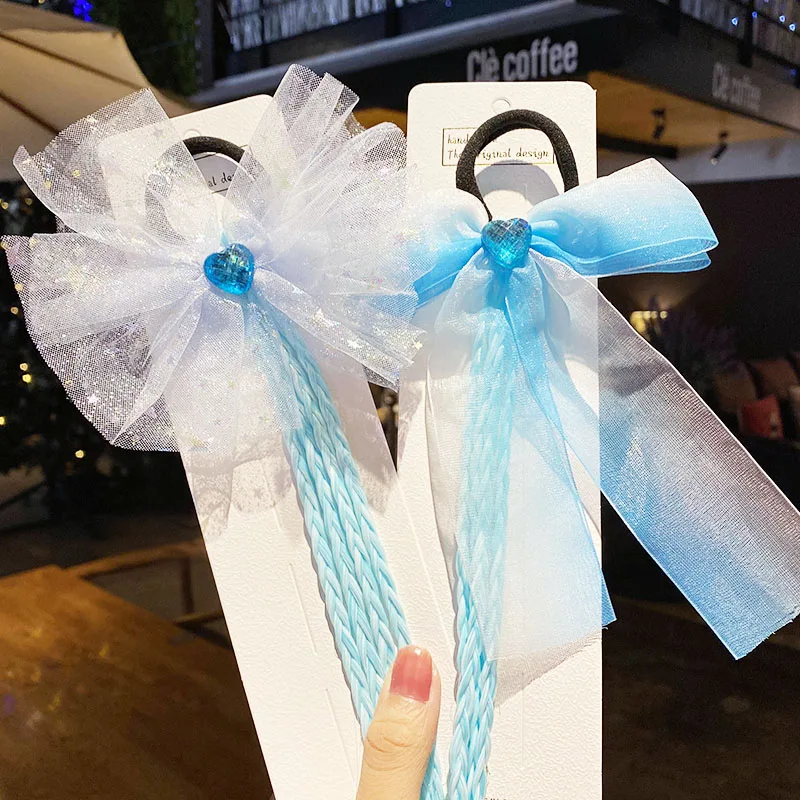 Повязка на голову детская голубая с бантом для девочек | Аксессуары одежды