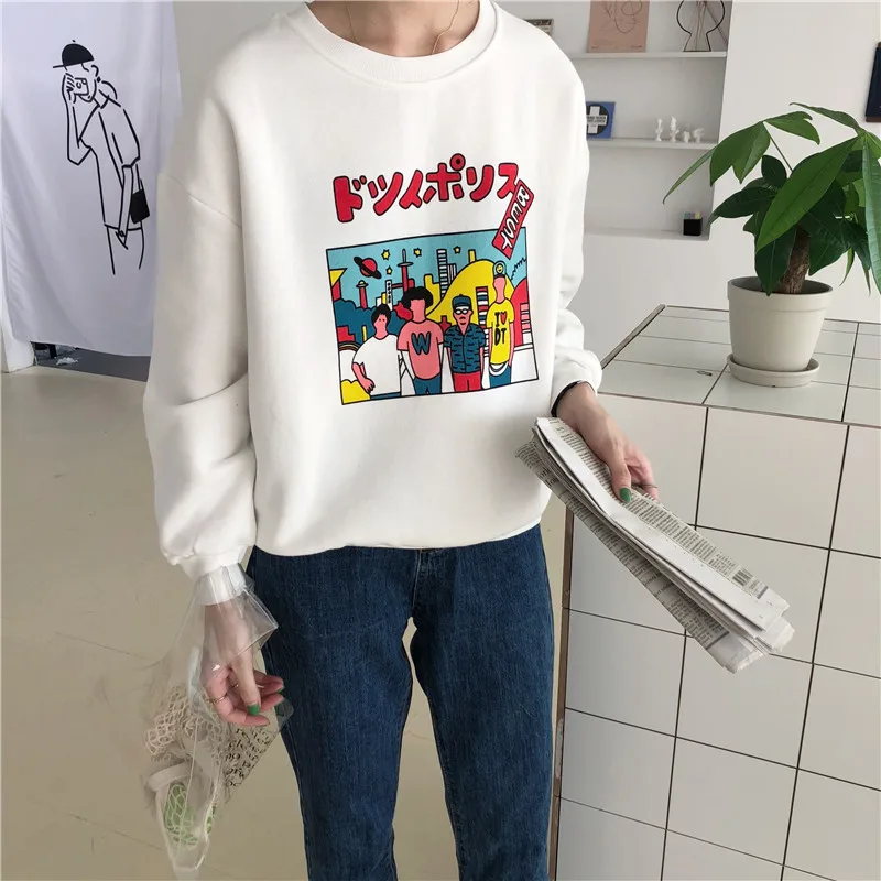 Крутые худи женская версия Harajuku свободный тонкий срез универсальная одежда толстовка с капюшоном странные вещи альбом Топ