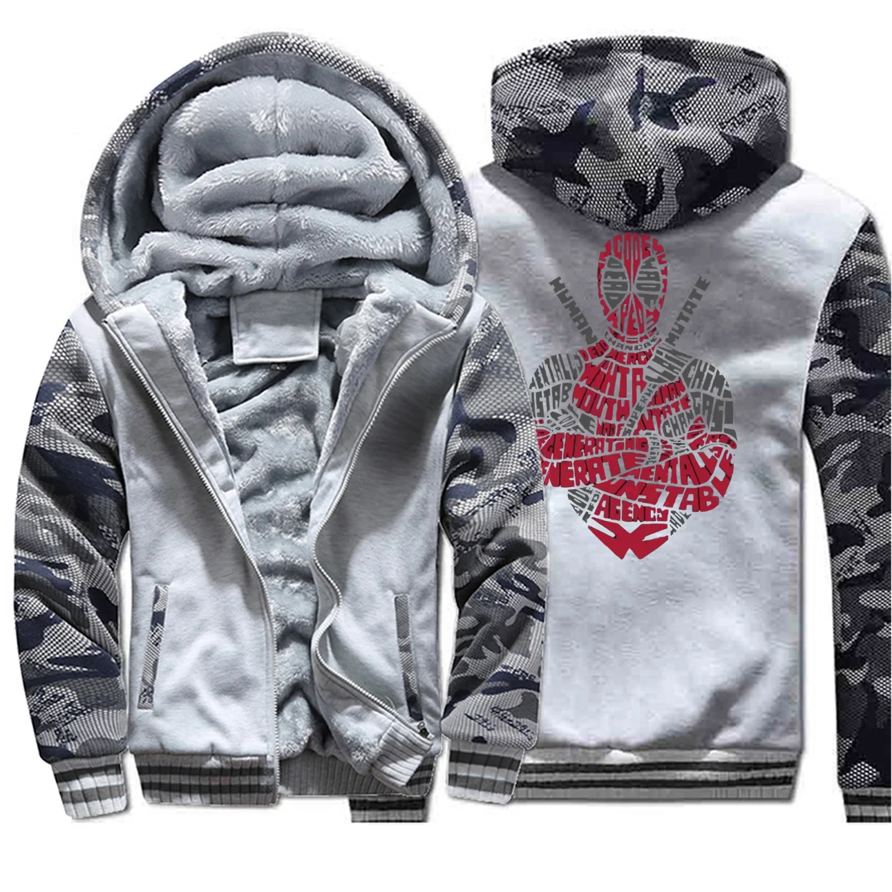 Deadpool Winter Jacket Men Fleece Thick Camo Warm Funny Anti Hero Mens Jackets And Coats Hoodie Sweatshirt Dead Pool Sportswear | Мужская