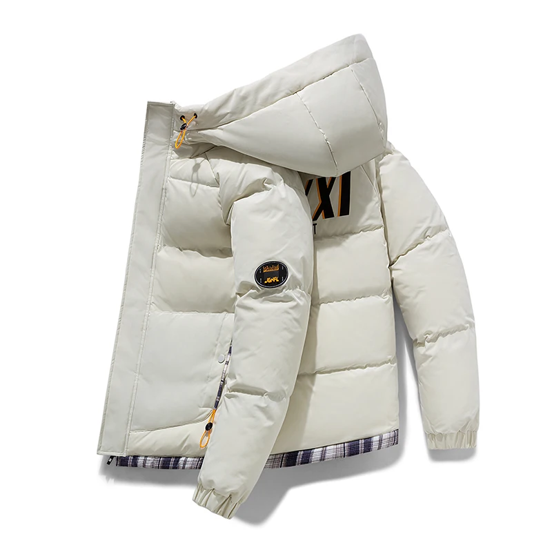 Winter Jacket Men 2021 Fashion Hooded Parka Solid Thick Jacket Men's Baseball Jacket Zipper Waterproof Coats Male Drop Ship