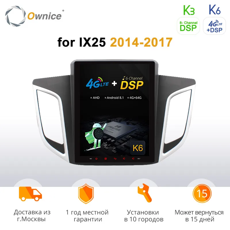 Ownice Android 9.0 PX6 Octa Core K3 K6 автомобильный DVD-плеер для Hyundai IX25 9 0 2015-2014 4G LET DSP GPS Радио