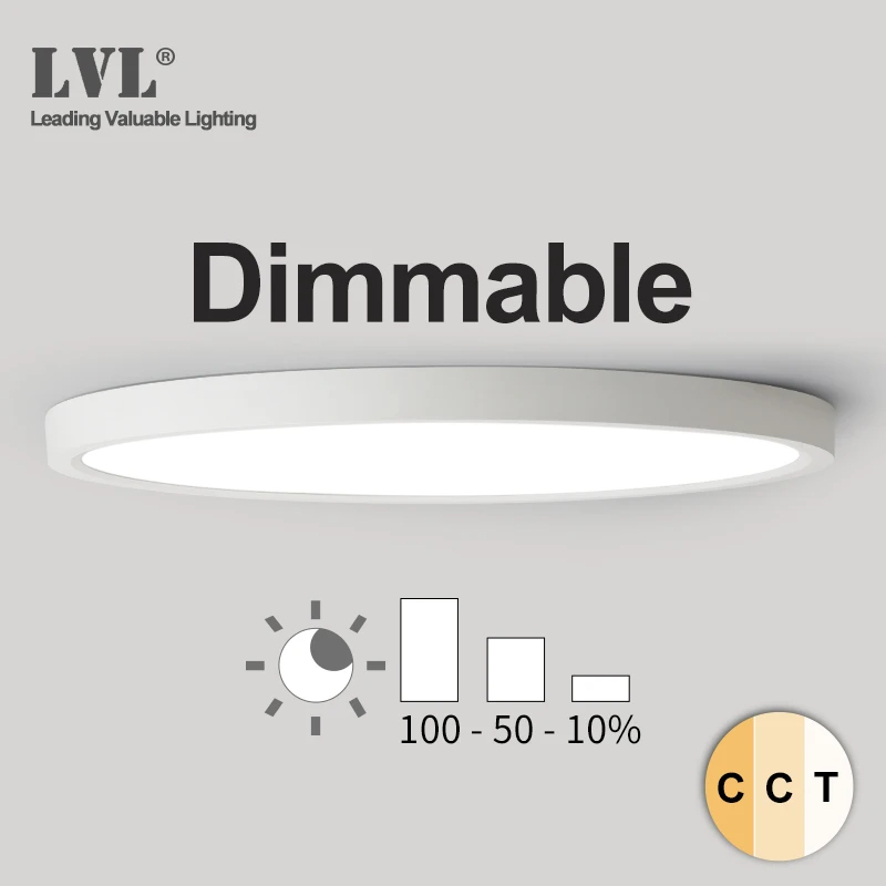 LED Ceiling Light Dimmable 12W 18W 24W 32W 220V With 3 Color Adjustable For Bedroom Livingroom Bathroom Modern Ceiling Lamp