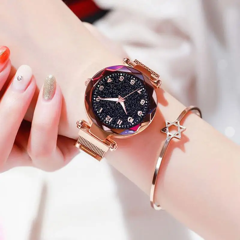 Роскошные женские часы магнитные звездное небо кварцевые наручные модные reloj mujer