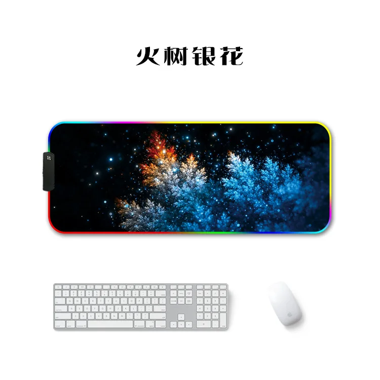 Игровой коврик для мыши RGB большой коврик для мыши 80*30 см большой коврик для Мыши Компьютерный коврик для мыши светодиодная подсветка поверхность Mause коврик для клавиатуры Настольный коврик