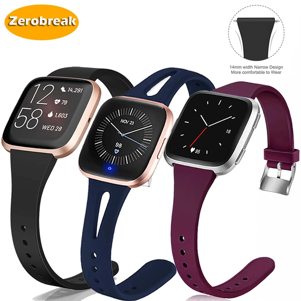 Сменный ремешок для Fitbit Versa 2 Силиконовый Браслет тонкий узкий часов