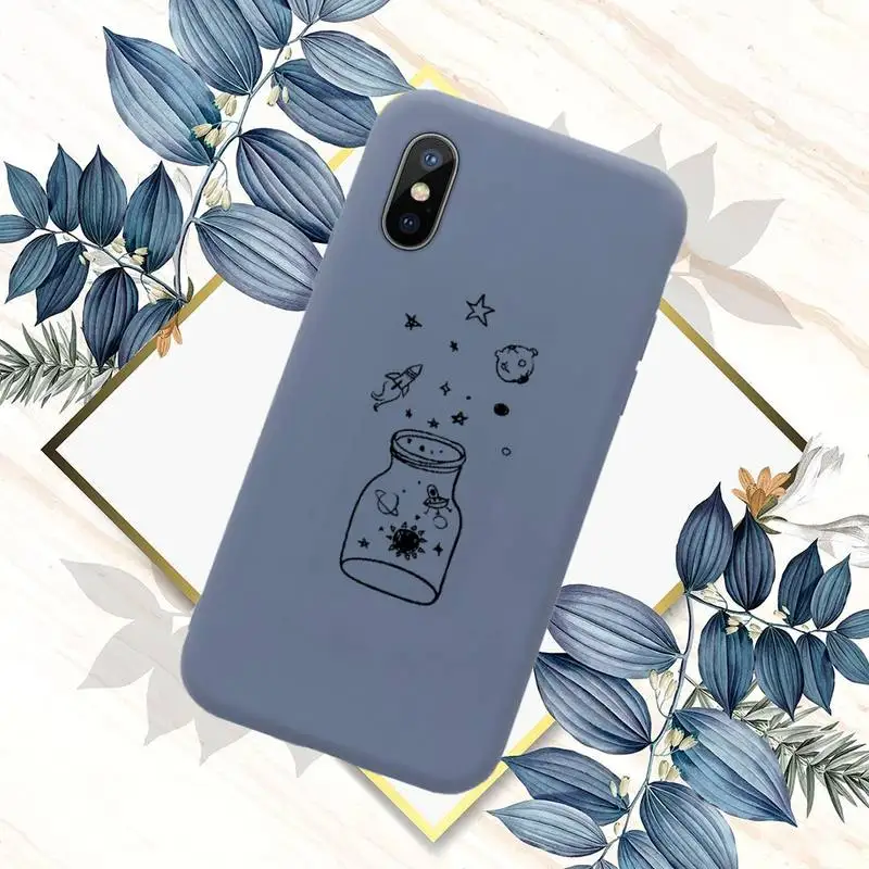

beautiful Creativity Starry sky galaxy Phone Case Candy Color for iPhone 11 12 mini pro XS MAX 8 7 6 6S Plus X SE 2020 XR