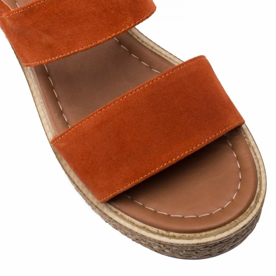 

Women Sandals Deery, Genuine Suede Orange Women Sandals