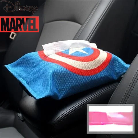 

Disney Marvel Captain America Car Multi-function Drawer Box Car Creative Cute Seat Back Sun Visor Car Hanging Tissue Box