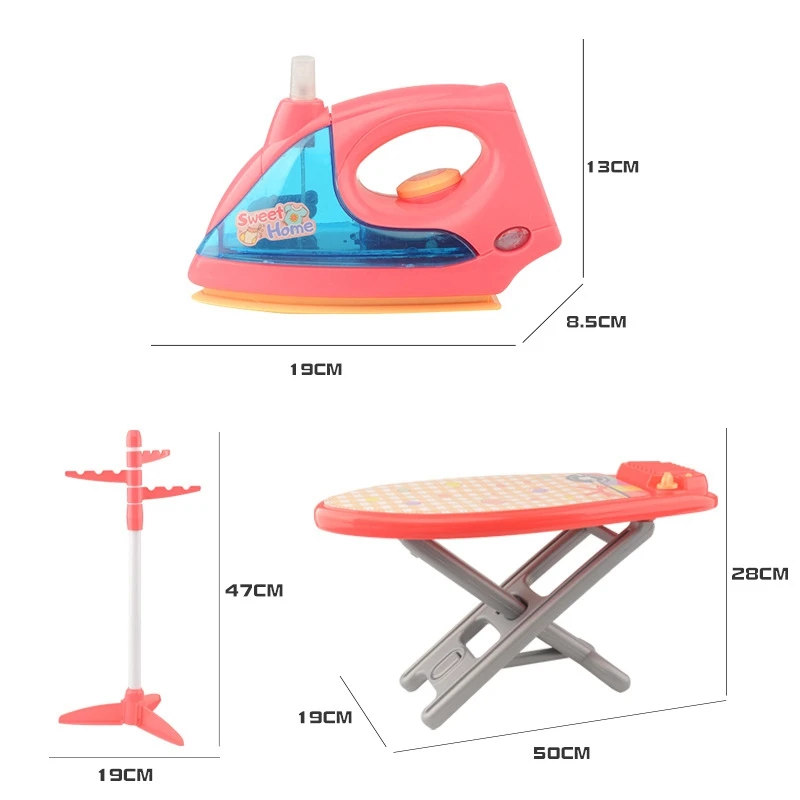 

Pretend Play Electric Iron Kit Plastic Safety Plastic Light-Up Simulation Kids Children Baby Girl Home Appliances Toys
