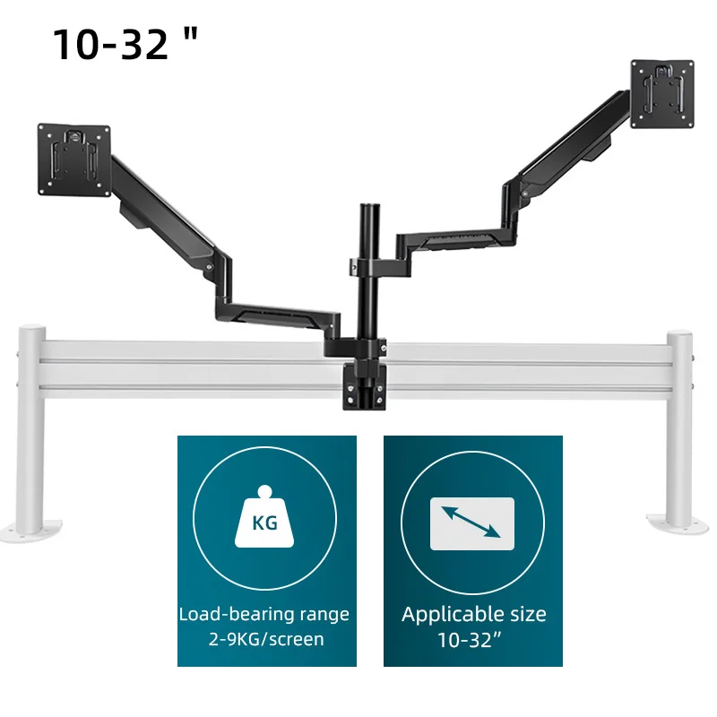 

Держатель для двух мониторов HILLPORT P11, 10-32 дюйма, кронштейн для монитора нагрузка 2-9 кг каждый