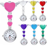 2020 new fashion women lady cute love heart quartz fob brooch nurse pocket watch for girls gift bright color