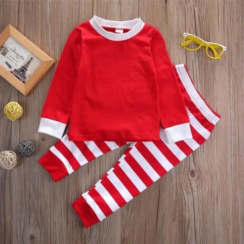 Рождество красного и зеленого цветов в полоску с длинными рукавами одежда для