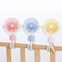 stroller fan mini portable fan led light camping usb rechargeable fan with flexible tripod mini handheld fan