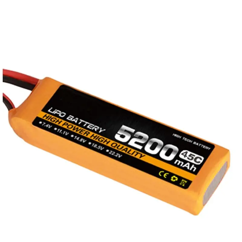 

45C Discharge 2S 3S 4S 5S 6S 5200mah FPV Batteries Drone Battery Li-Polymer Rechargeable Cell