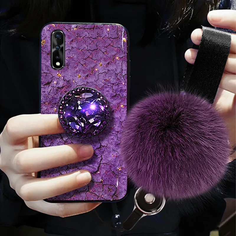 Роскошный милый чехол с помпоном лисы и бриллиантами для VIVO NEX 3 S V15 V17 S1 Pro Y11 V11 V11i