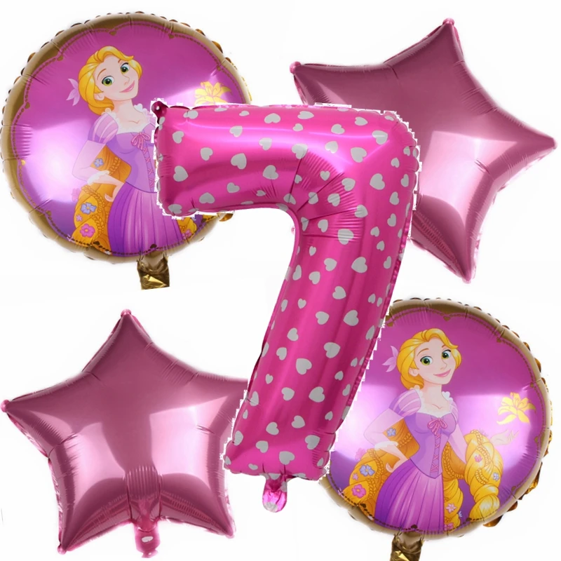 Набор розовых цифровых воздушных шаров комплект из 5 предметов для детского дня