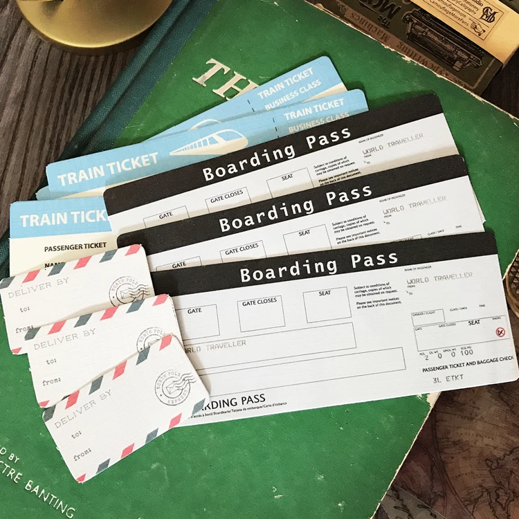 

Train Plane Ticket Hangtag Card Junk Journal Planner Scrapbooking Material Decorative Tag DIY Craft Photo Albums