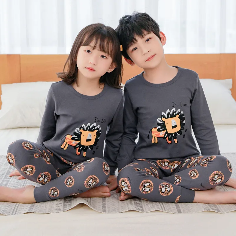New Pyjamas Baby Boys Sleepwear Kids 100% Cotton Long Sleeve Fashion Cartoon Panda Totoro Pajamas For Girls Children Clothes Set