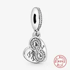 Женские бусины из серебра 925 пробы, с 8 буквами