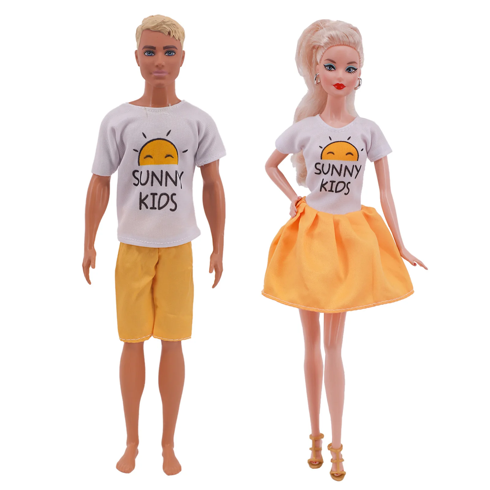 Одежда Barbies &amp Kens 2 шт. парная одежда точечное платье рубашка джинсовая юбка в