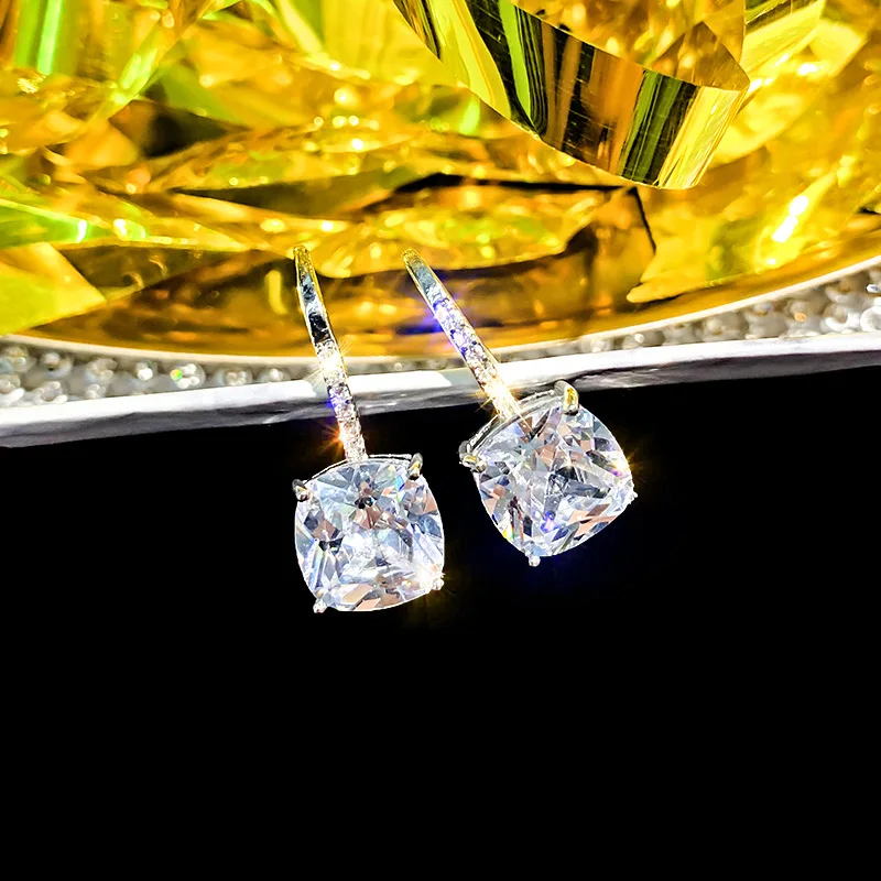 2019 корейские модные ювелирные изделия Роскошные квадратной формы с цирконом