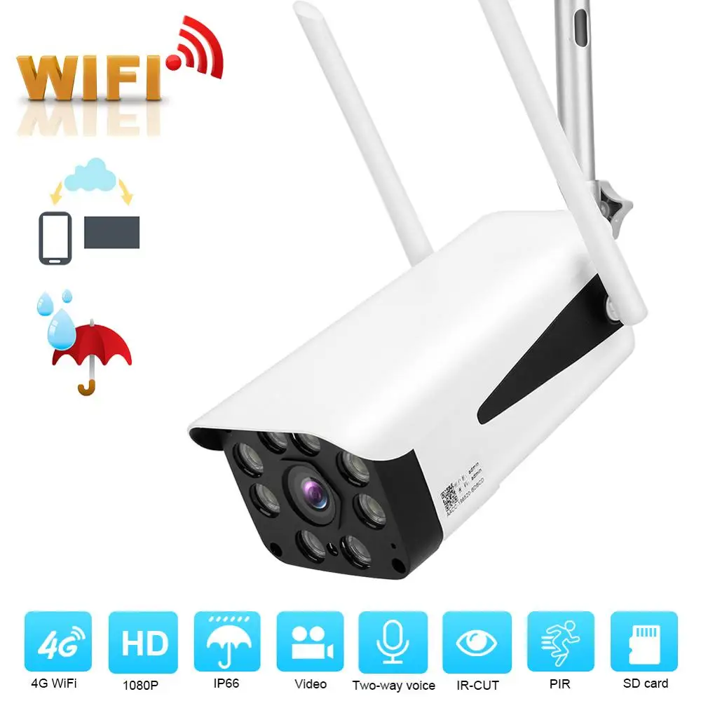 1080P HD 4G WiFi IP66 Водонепроницаемая камера двухстороннее радио ночное видение