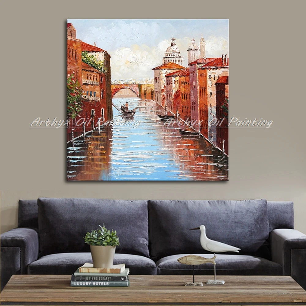 Ручная роспись богатая текстура пейзаж постеры домашний декор картины маслом на