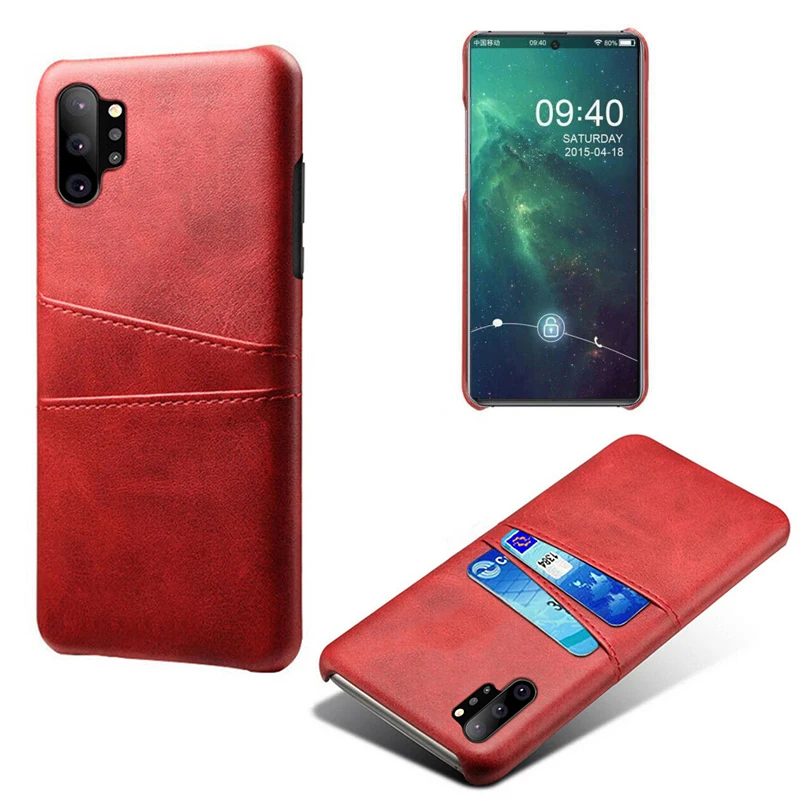 Red YISHANGOU чехол для телефона для samsung S10 S9 плюс Note8 Гибридный чехол из искусственной кожи Жесткий ПК держатель для карт задняя крышка чехол для Galaxy Note Note9 A9 A8 A7 J8 - Цвет: Red