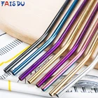 FAIS DU 304 многоразовые соломинки из нержавеющей стали аксессуары для напитков металл с чистящей щеткой набор вечерние экологически чистый стакан для напитков