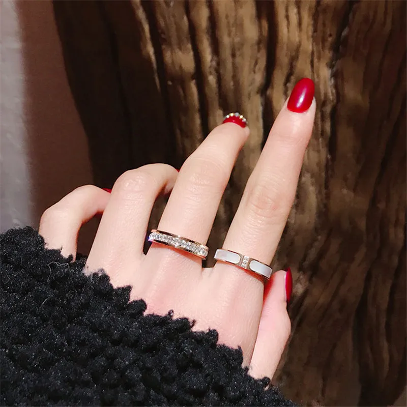 Юнь РУО модное роскошное кольцо из циркония с кристаллами Роза золотистого цвета