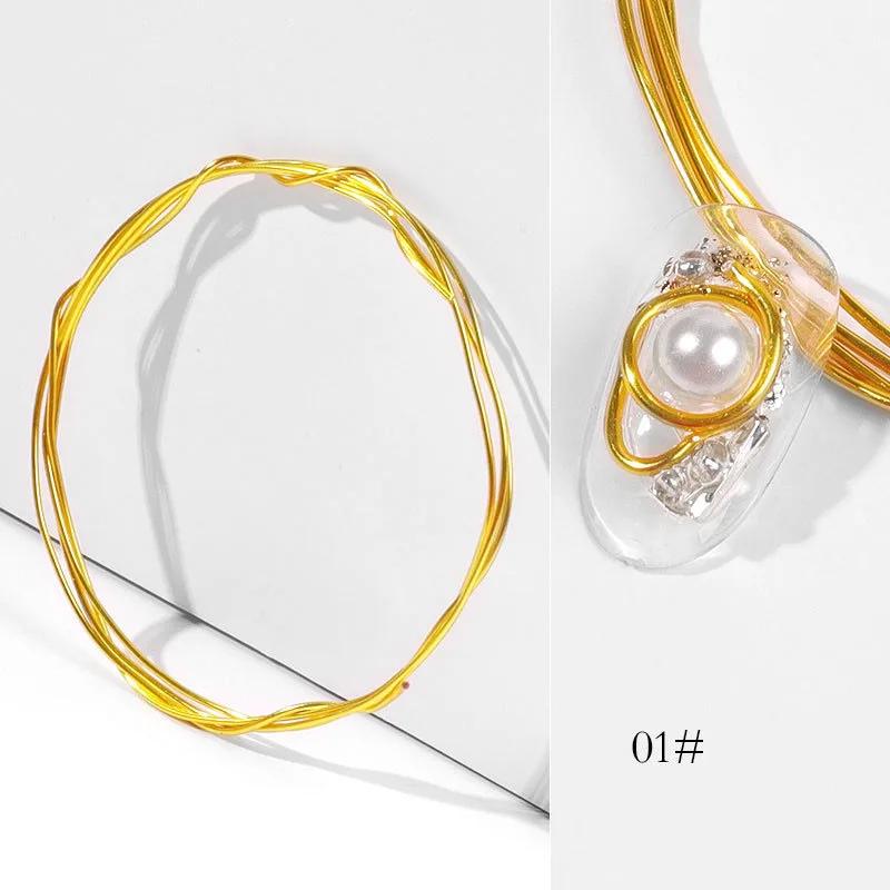 

1mm*1m 5 Colors Nail Art Decoration Copper Wire Handmade Jewelry DIY Antioxidant Thick Copper Wire Rhinestones Jewelry Manicure