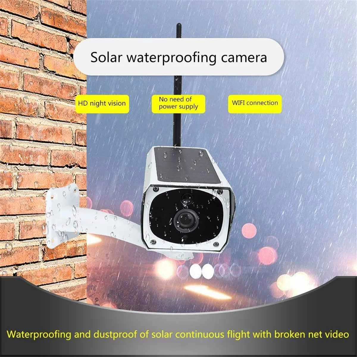 1080P HD Wifi Wireless IP Camera Home Security Surveillance Waterproof Outdoor Solar Camera IR Night Vision Two Way Audio Cam