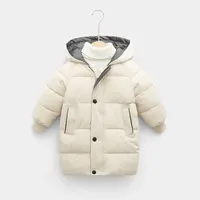 Детская пуховая куртка, зимняя парка с хлопковой подкладкой для мальчиков и девочек-подростков, теплая длинная куртка, От 2 до 12 лет