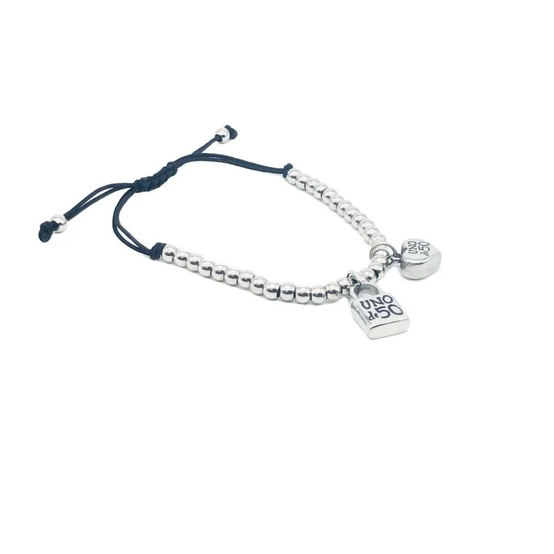 

New 2021 Uno Do 50 Stainless Steel Jewelry Lock Heart-shaped Letter Bracelets for Women and Mens Wholesale Bulk Girl Gift