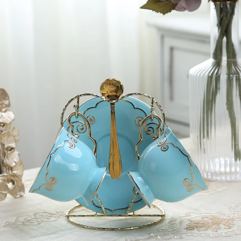 Китайская Роскошная чашка высокого качества креативная синяя кружка из