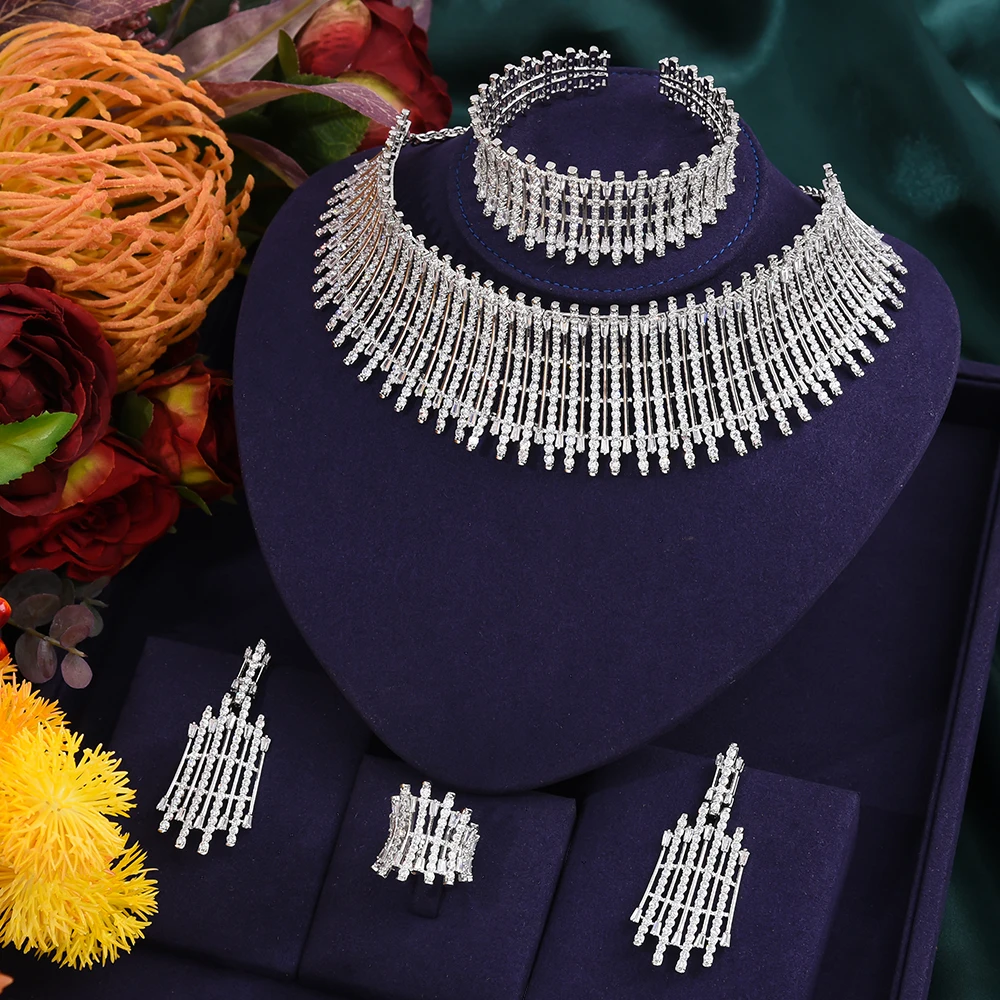 

GODKI Luxury Ribbon Bowknots African Jewelry Sets For Women Wedding Cubic Zirconia Dubai Bridal Jewelry Set 2020 party gift