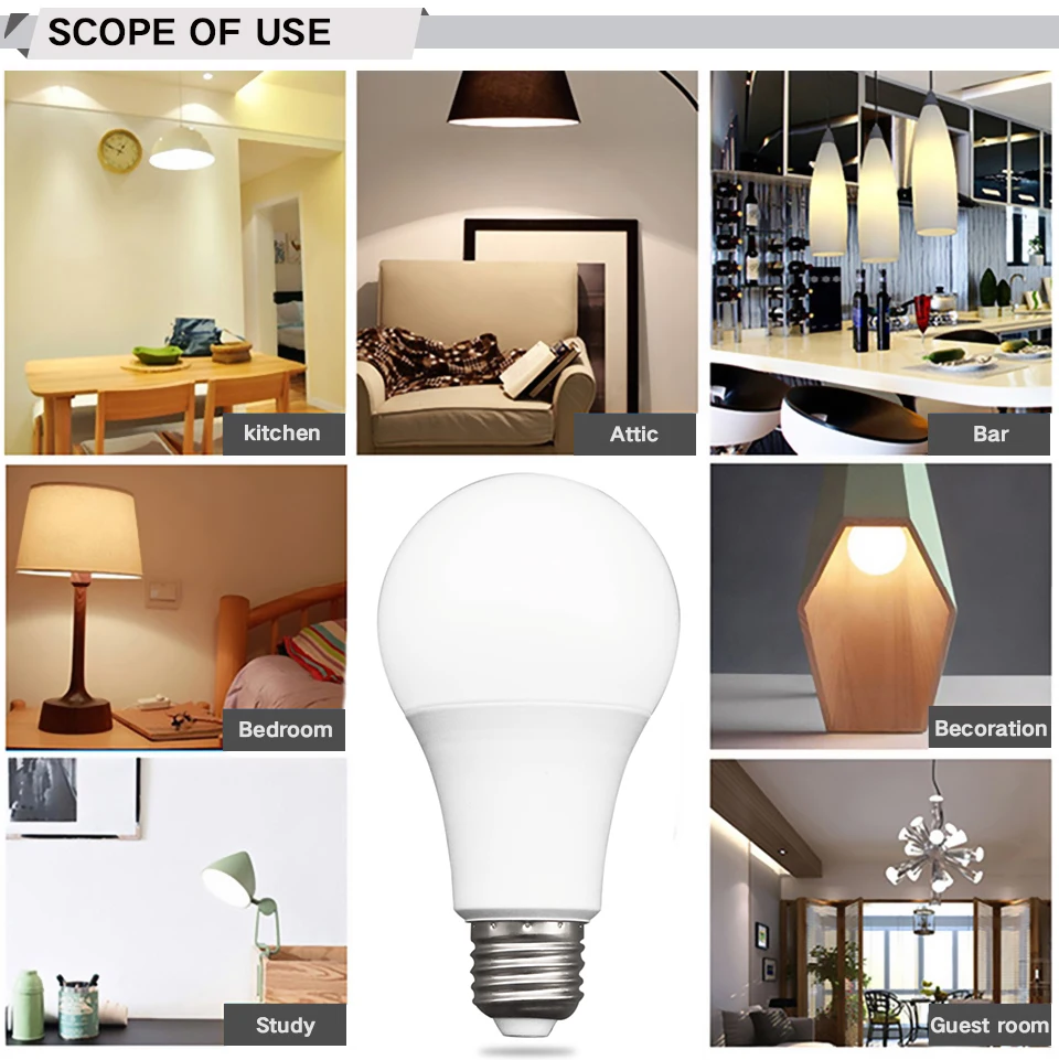 LED Bulb Lamps E27 E14 3W 6W 9W 12W 15W 18W 20W led Lampada Cold Warm White Light AC 220V 230V 240V Bombilla Spotlight