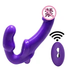 Двусторонний фаллоимитатор без бретелек, эротические вибраторы для женщин, ремешок для пеггинга, двусторонний пенис, лесбийские игрушки для взрослых интимные игрушки для женщин