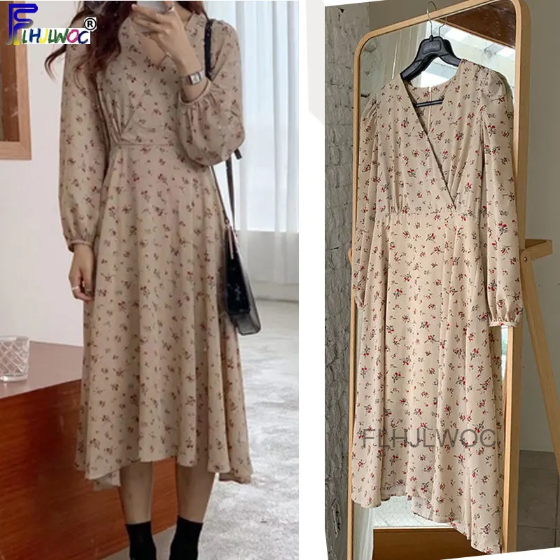 Женское платье с цветочным принтом длинное вечернее винтажное трапециевидной