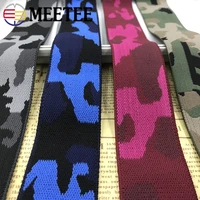 meetee 3meters 38mm camouflage elastic band polyester elasticity ribbon clothing trousers bag diy handmade sew accessories ap579