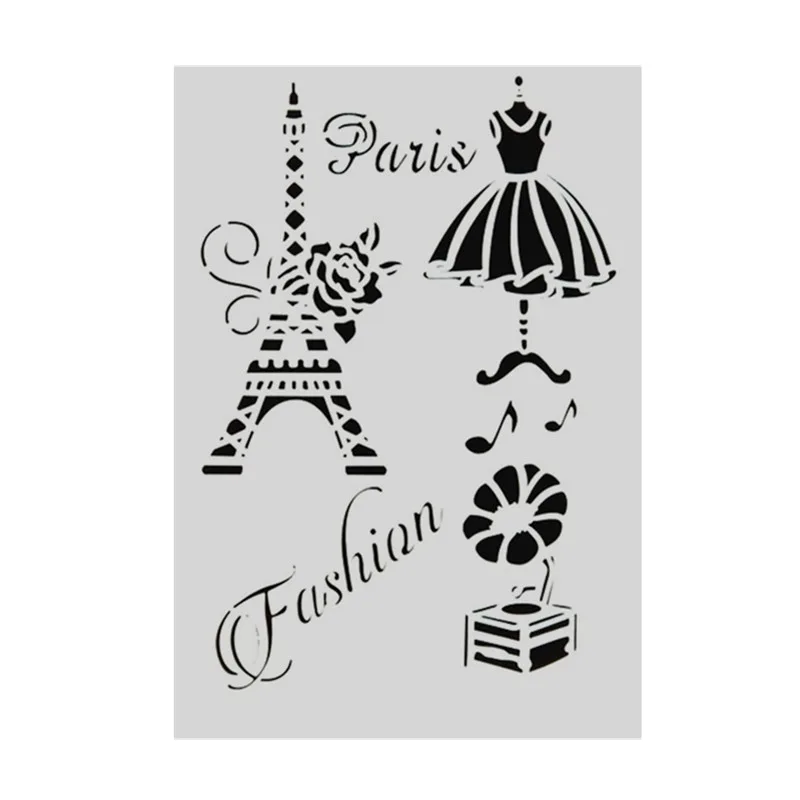 Сделай Сам Картина А4 Размер Мода Париж Дизайн многослойный Трафарет Шаблон для