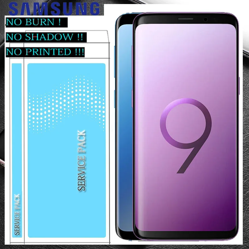 SUPER AMOLED ЖК-дисплей с рамкой для SAMSUNG Galaxy S9 S9+ плюс G960 G965 Дисплей Сенсорный экран планшета с Услуги пакет