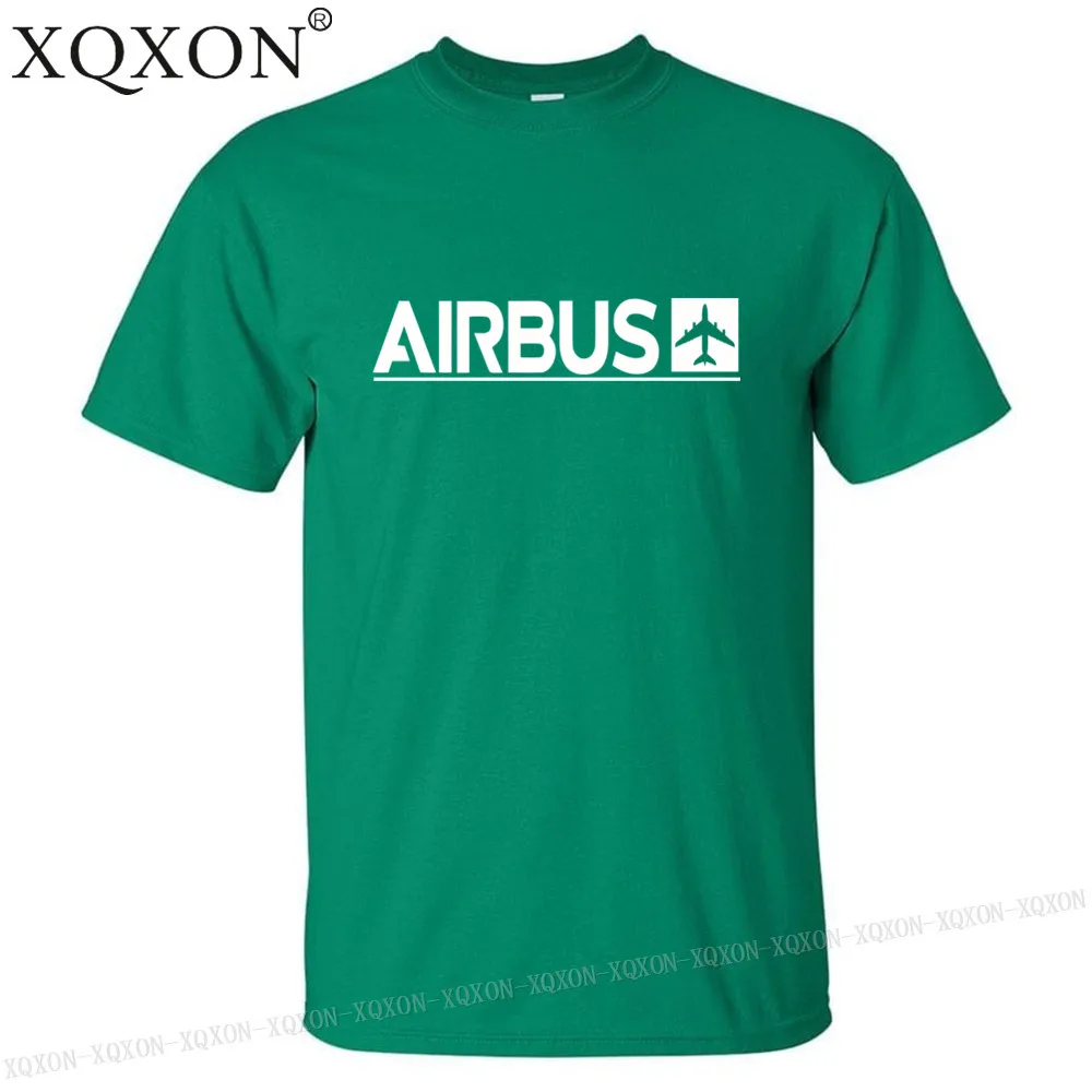 Green XQXON-, новые Забавные футболки, летние мужские хлопковые футболки, мужские футболки с принтом Airbus, K712 - Цвет: Green