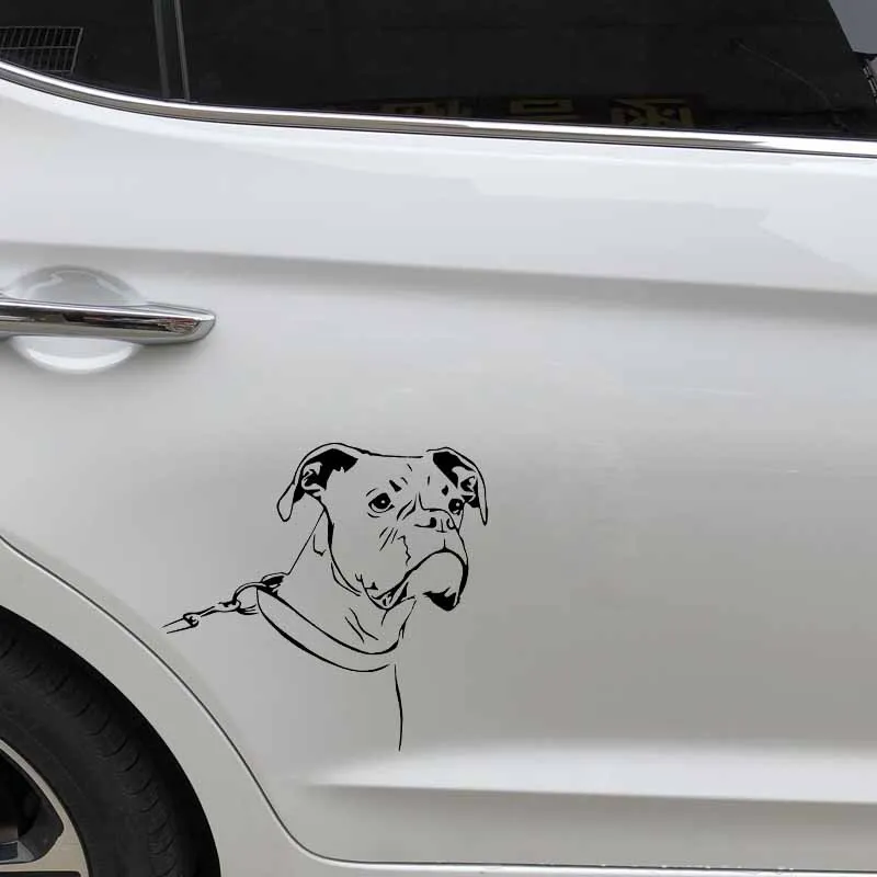 

Cartoon Boxer Dog Car Stickers and Decal Motorcycle Cover Scratches Bumper Windshield Accessories PVC 15cm X 15cm