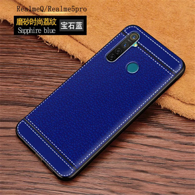 Для OPPO Realme 5 Pro Чехол 5Pro чехол противоударный мягкий силиконовый кожаный бампер с