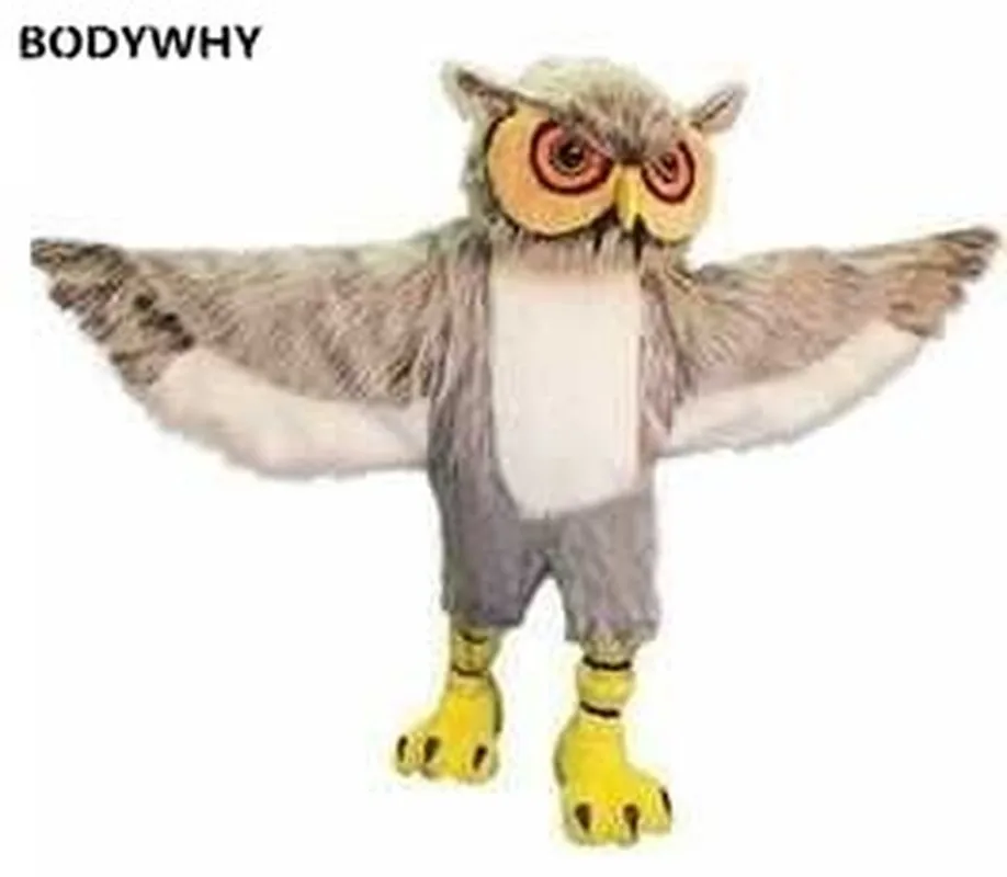Новый костюм-талисман в виде совы с орлом из длинных волос для взрослых