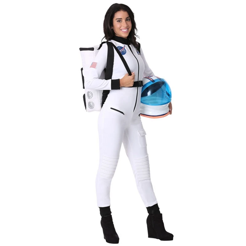 

new Astronaut Cosplay Costume With Helmet For Adult Spacesuit Universe Star Party Clothes Performance Props halloween for women