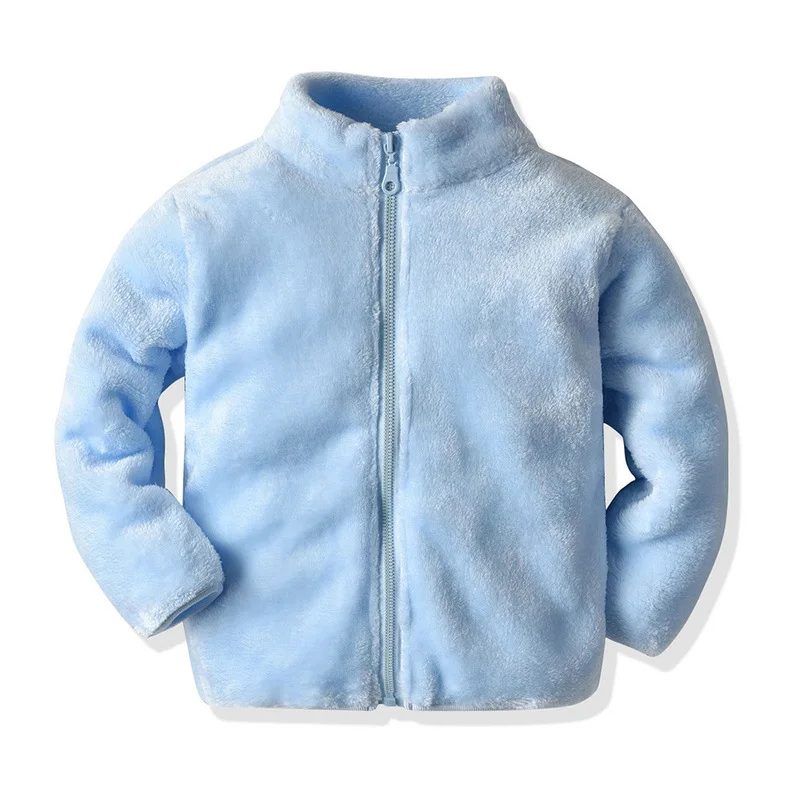 

ZWF534 Toddler Warm Outwear Soft and comfortable Coral fleece Kids Baby Boys Girls Clothes Zipper Children Tops Coat Jackets